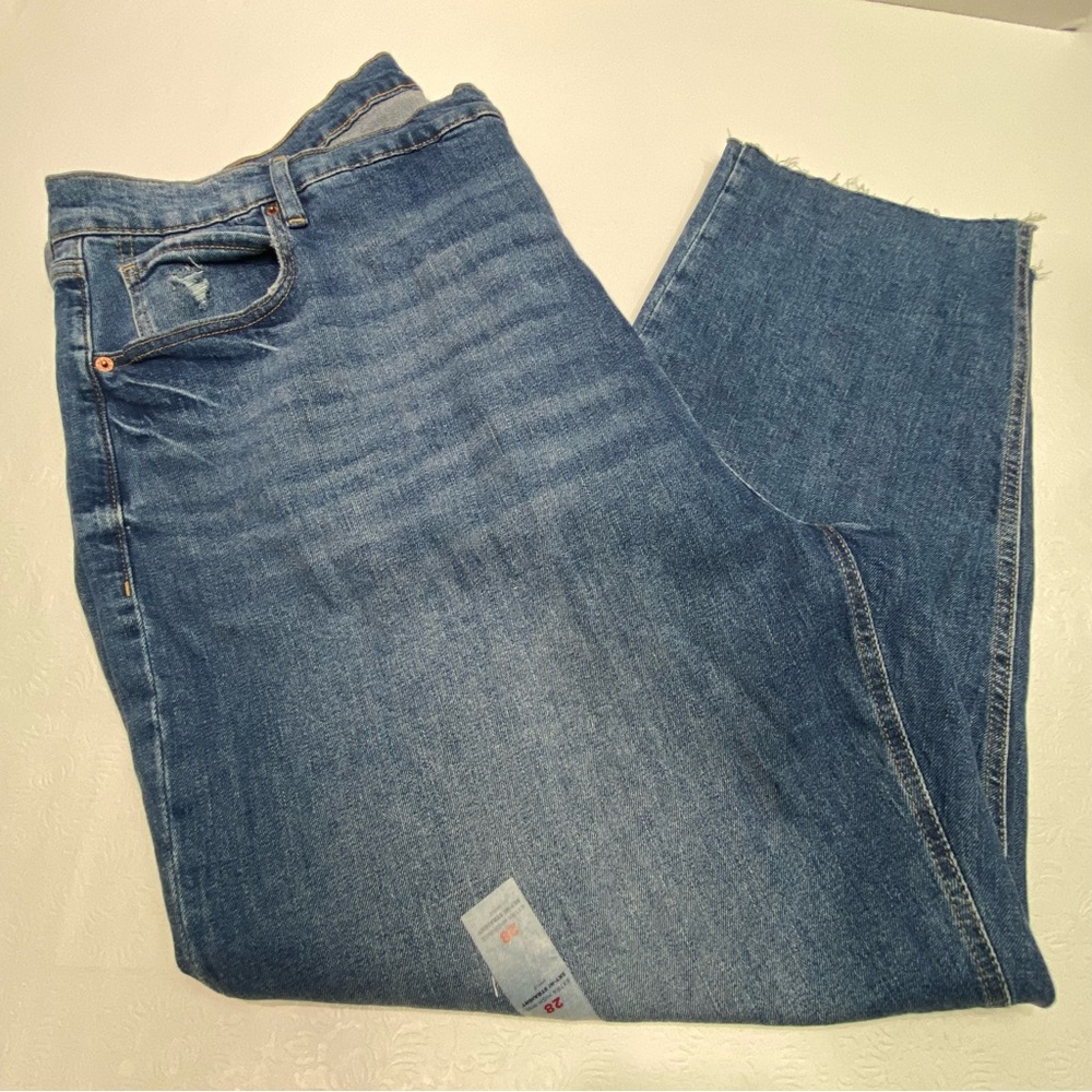 Old Navy Sz 28 (28W) extra high rise sky-hi straight secret slim pockets New NWT